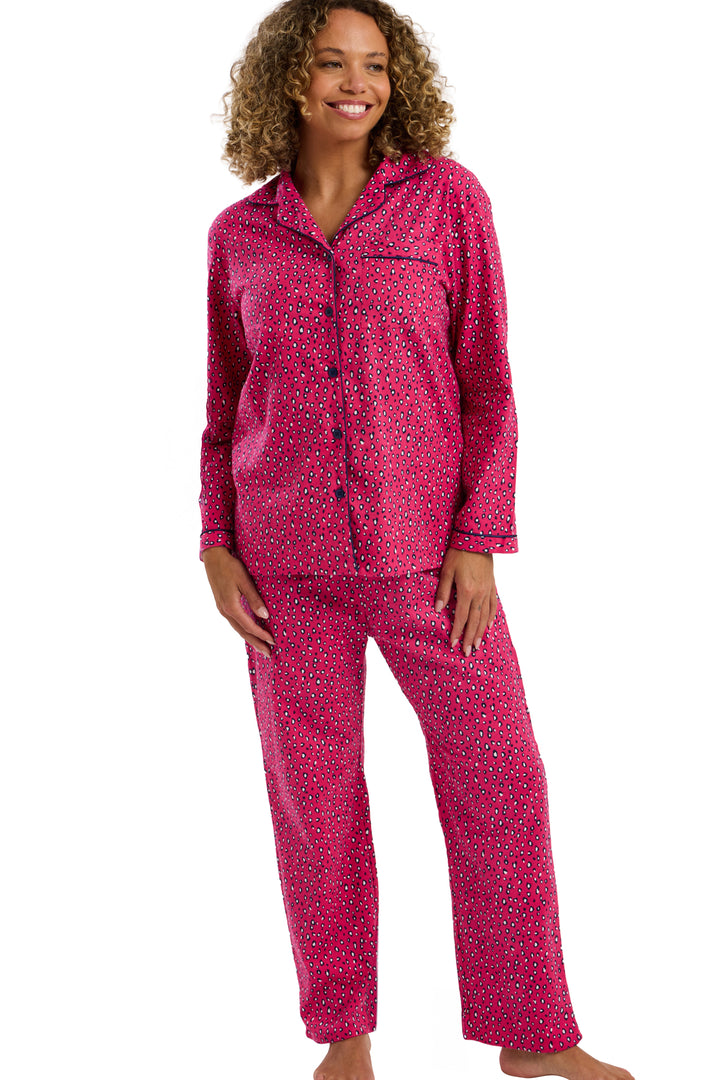 Neon Leopard  Cosy Brushed Cotton Printed Pyjama Set
