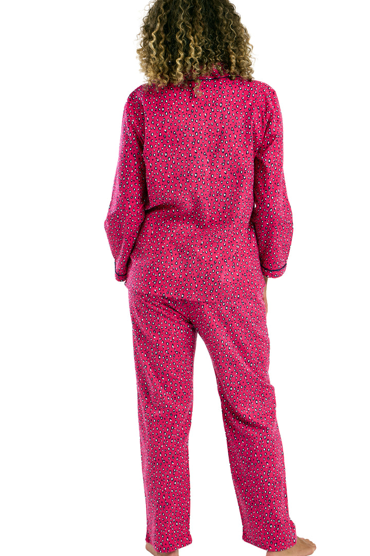 Neon Leopard  Cosy Brushed Cotton Printed Pyjama Set
