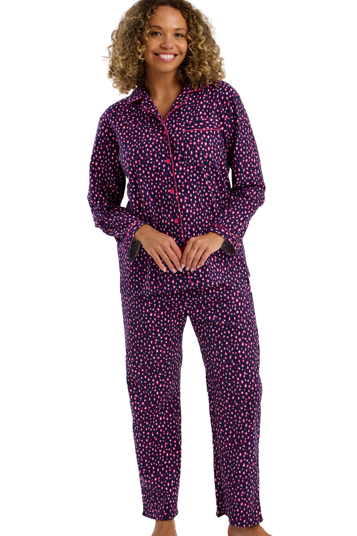 Neon Leopard  Cosy Brushed Cotton Printed Pyjama Set