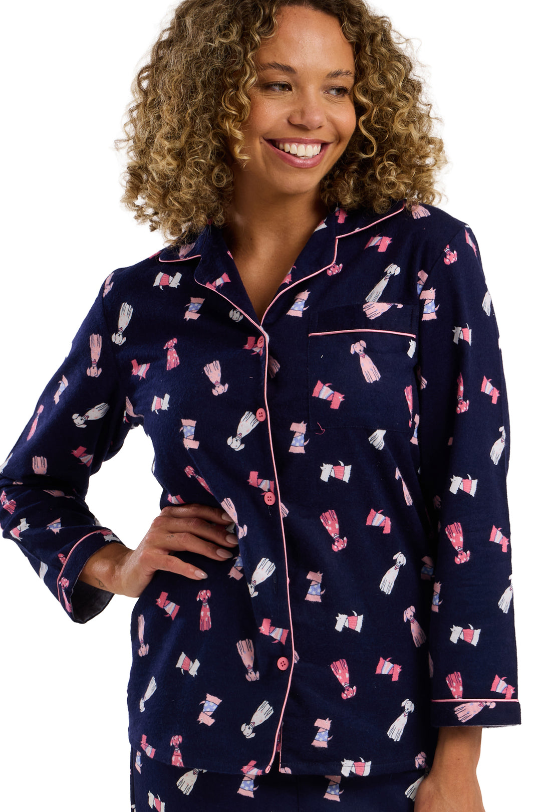 Playful Pooch  Cosy Brushed Cotton Printed Pyjama Set