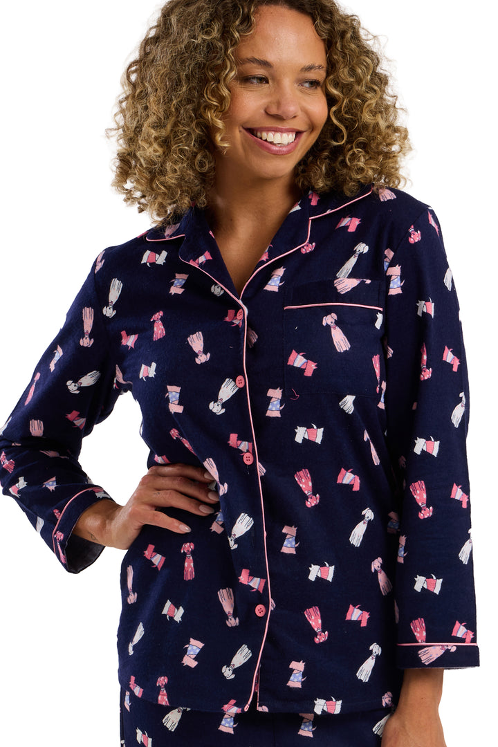 Playful Pooch  Cosy Brushed Cotton Printed Pyjama Set