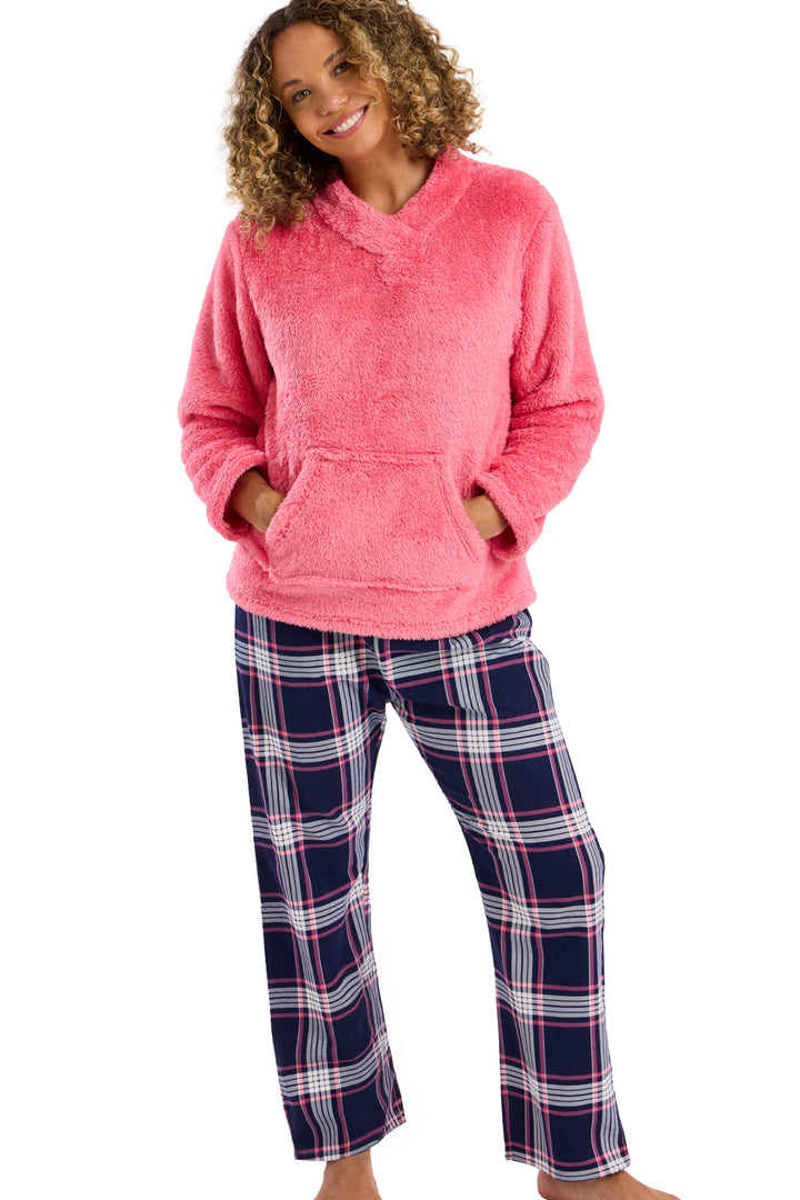 Lizzie Cosy Fleece Top & Brushed Cotton Pant Pyjama Set