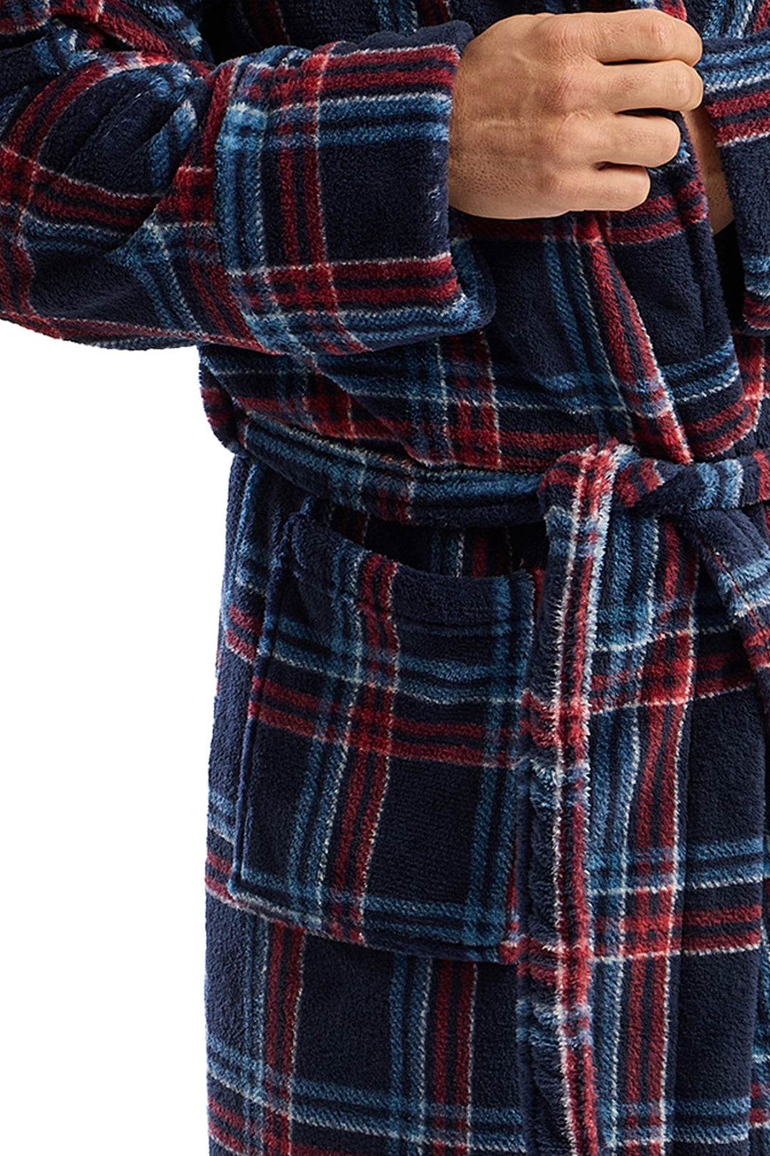 West Ridge Farsley Cosy & Warm Printed Fleece Shawl Collar Robe