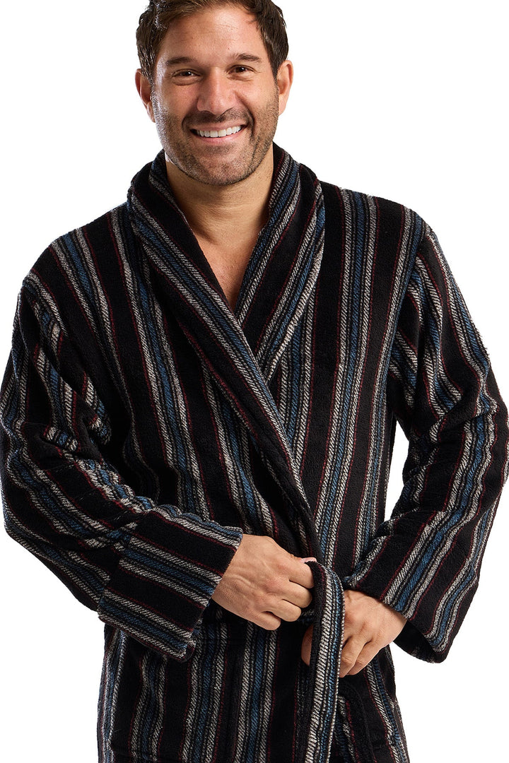 West Ridge Farsley Cosy & Warm Printed Fleece Shawl Collar Robe
