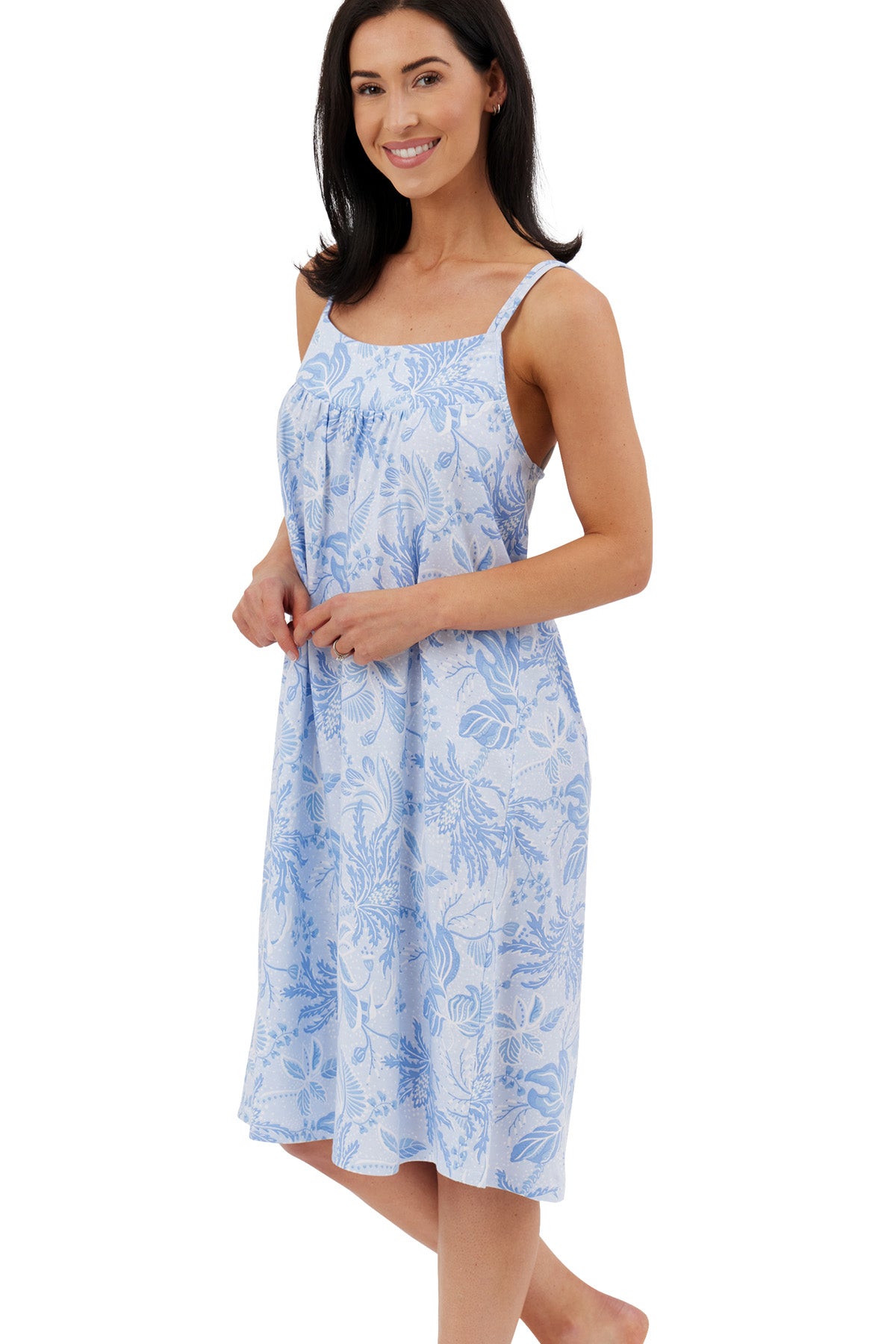 Lucia Double Strap Soft Knitted Cotton Chemise