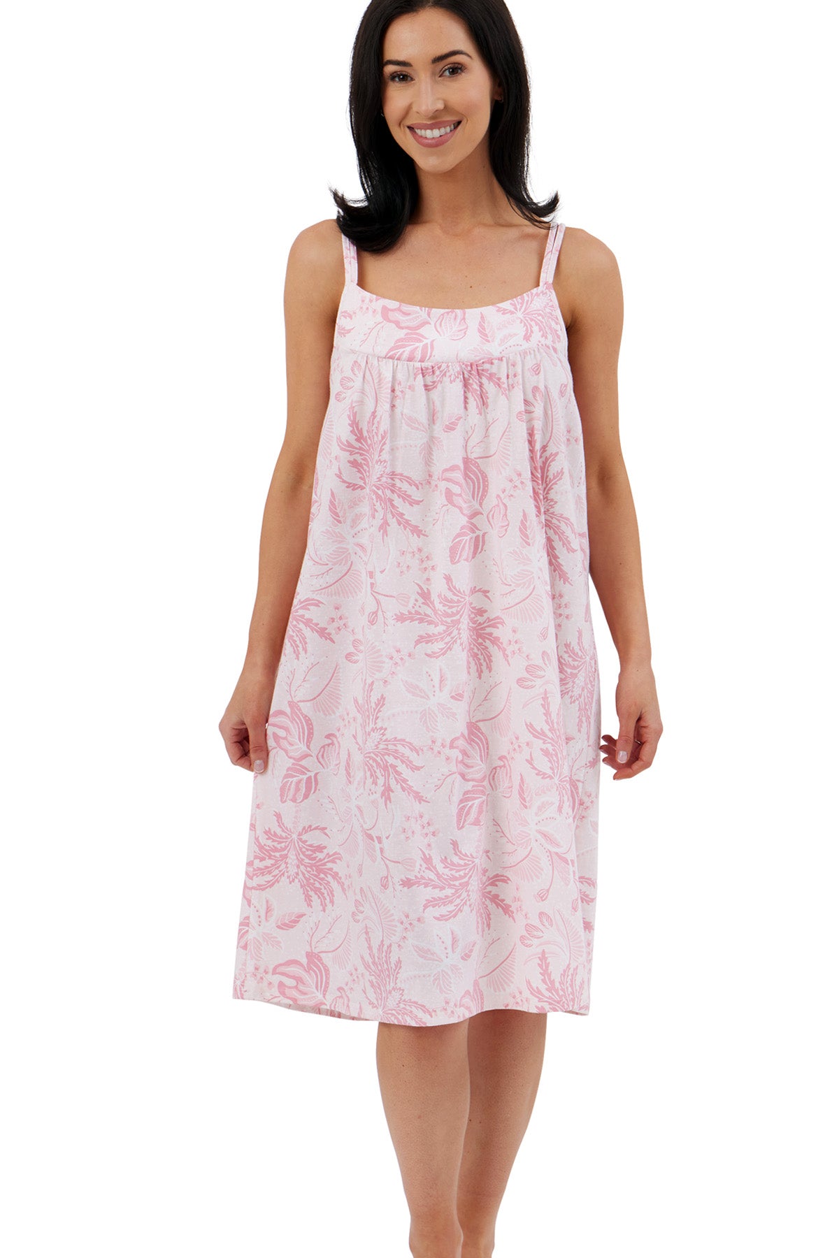 Lucia Double Strap Soft Knitted Cotton Chemise