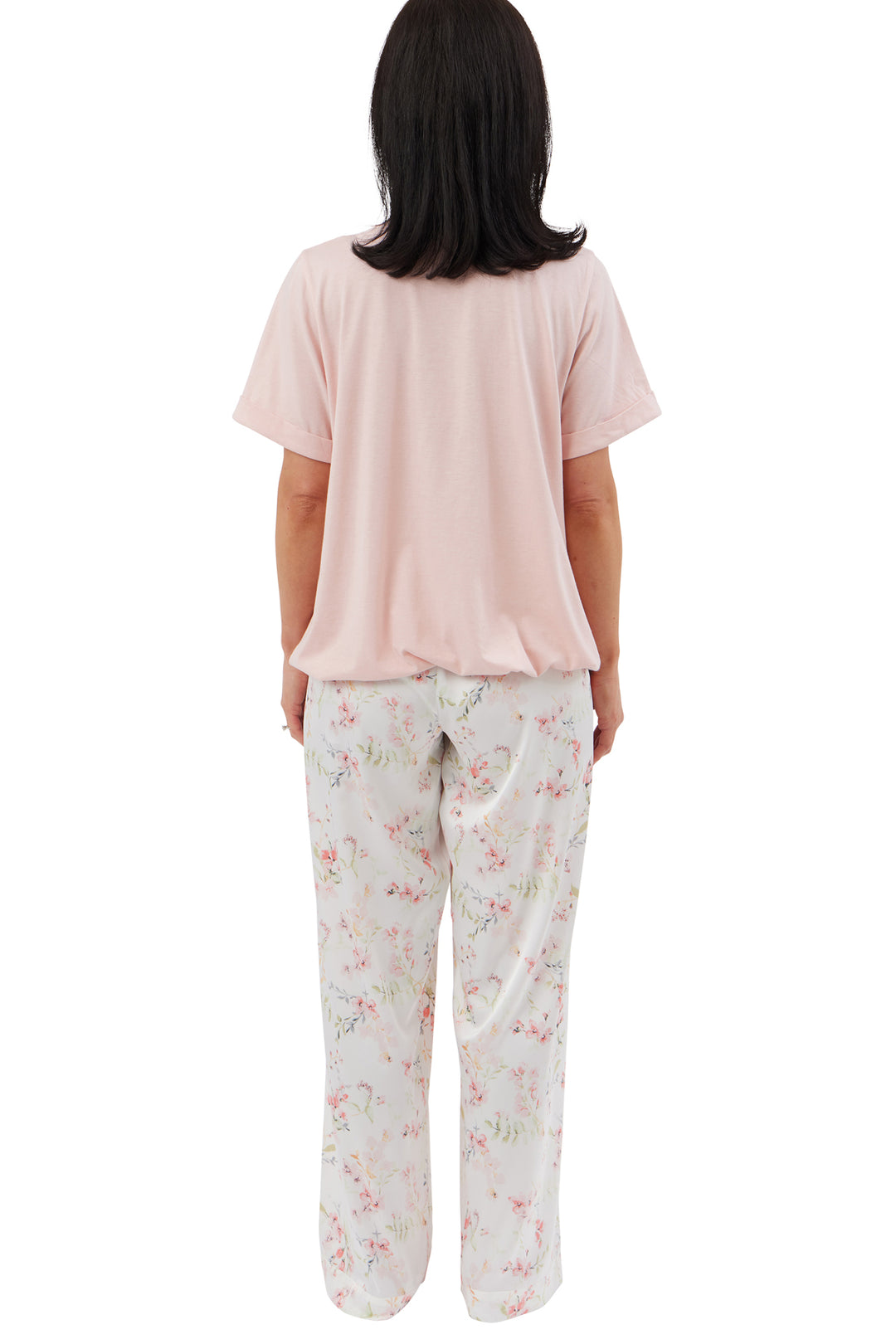 Watercolour Floral Satin & Jersey Pyjama Set