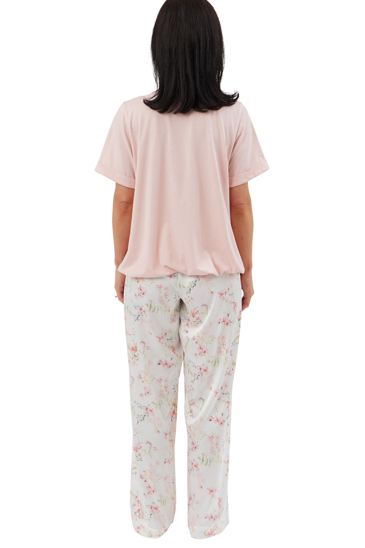 Watercolour Floral Satin & Jersey Pyjama Set