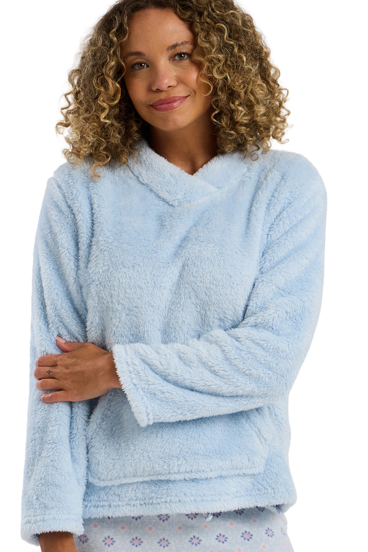 Cosy Fleece Top & Warm Pretty Geometric  Jogger Pyjama Set