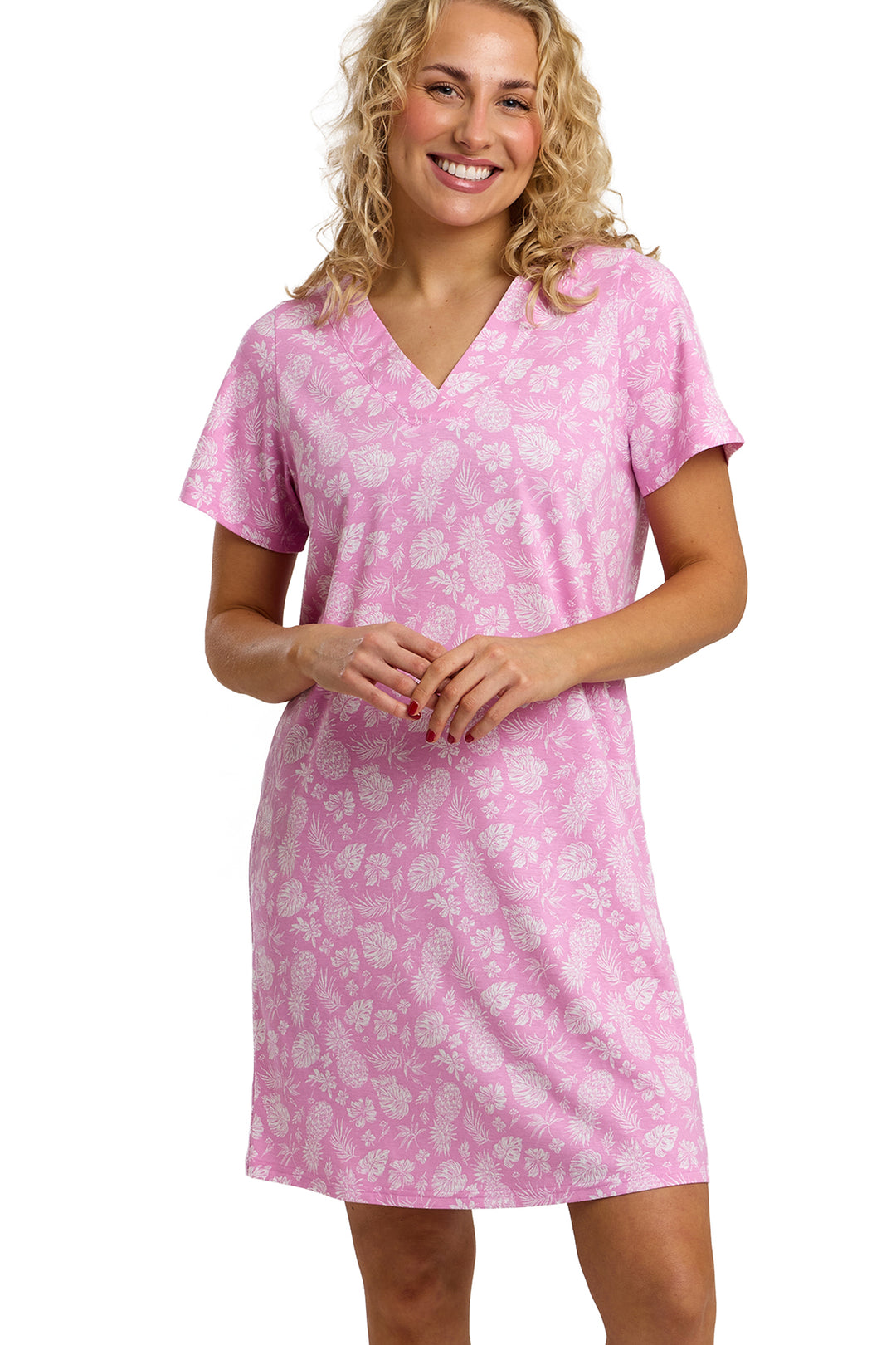 Pineapple Print  Soft & Comfy Jersey Nightshirt