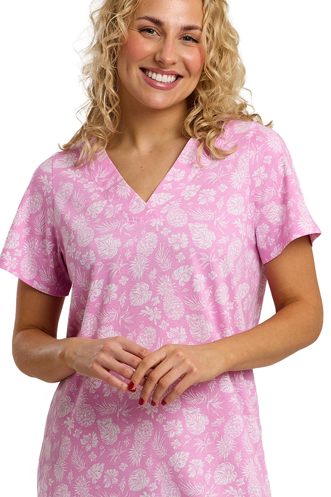 Pineapple Print  Soft & Comfy Jersey Nightshirt