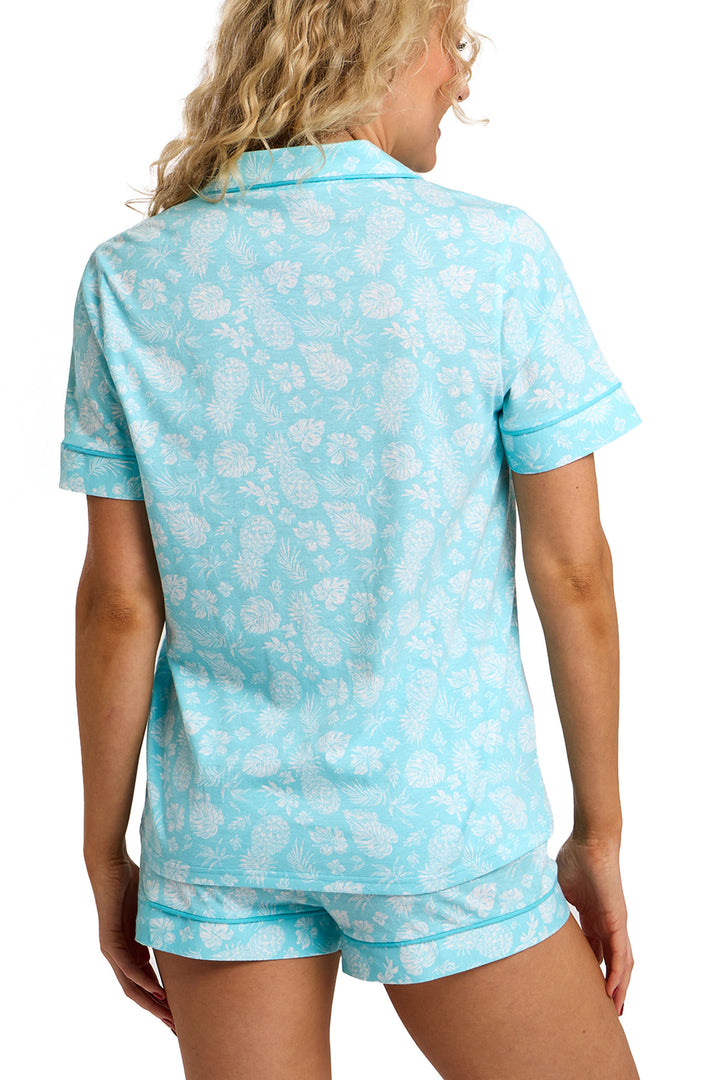 Pineapple Print  Soft & Comfy Jersey Revere Shorts Set