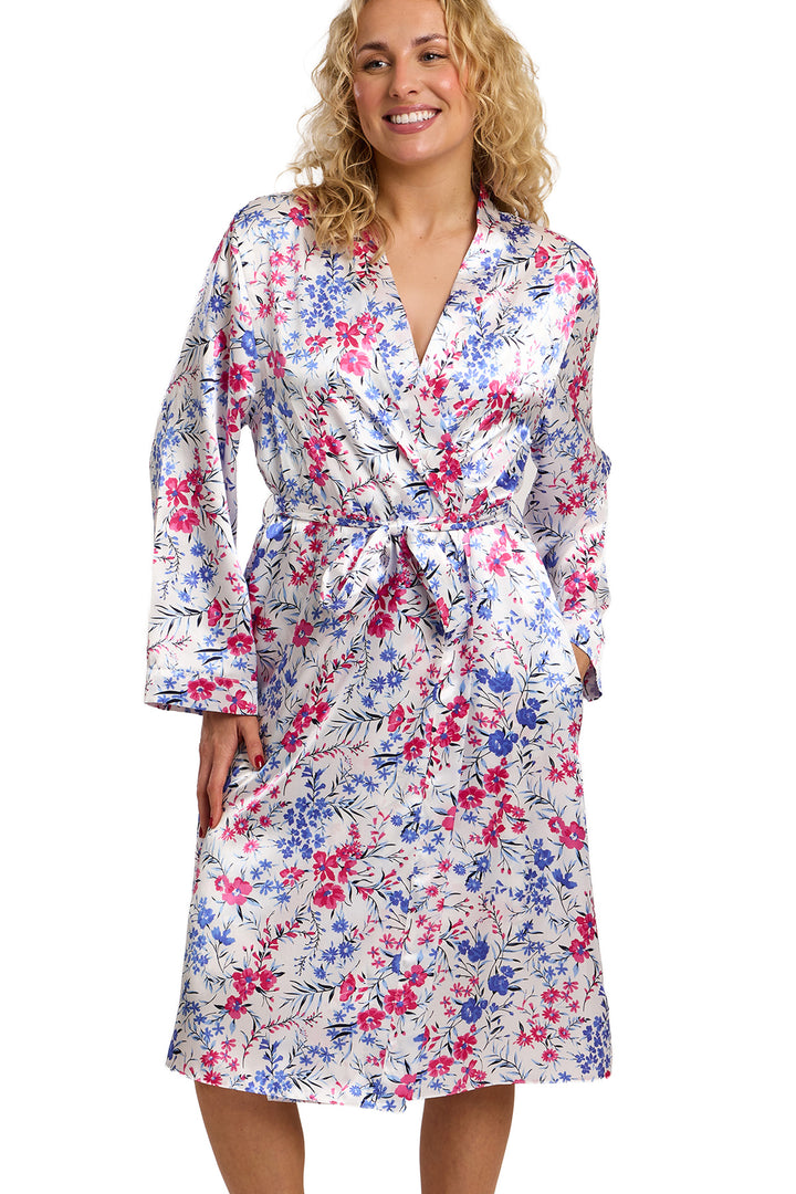 Vibrant Floral Printed Satin Wrap