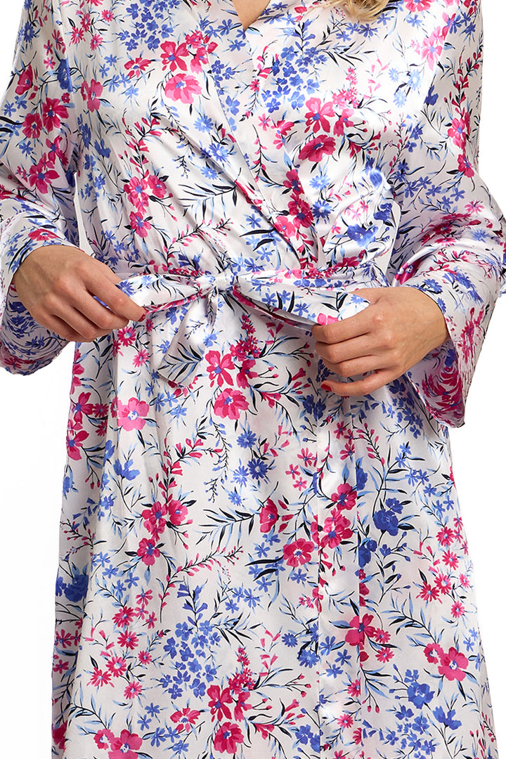 Vibrant Floral Printed Satin Wrap