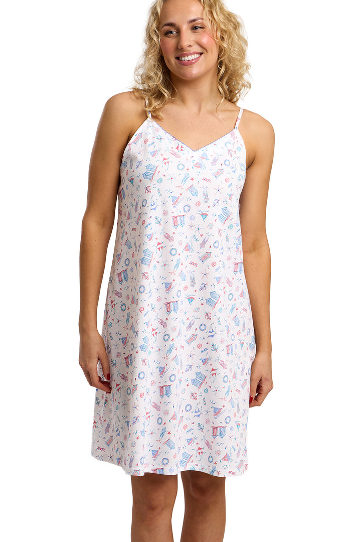 Beach Print Soft Cotton Jersey Chemise