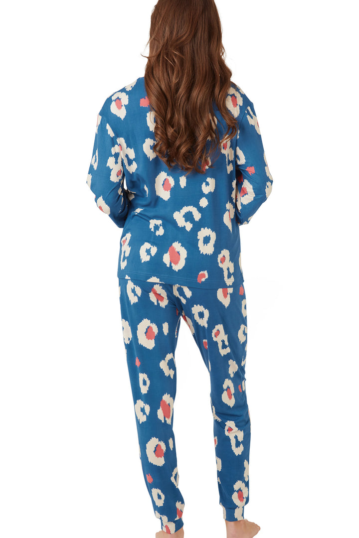 Kira Animal Print Soft Knitted Pyjama & Eyemask Set