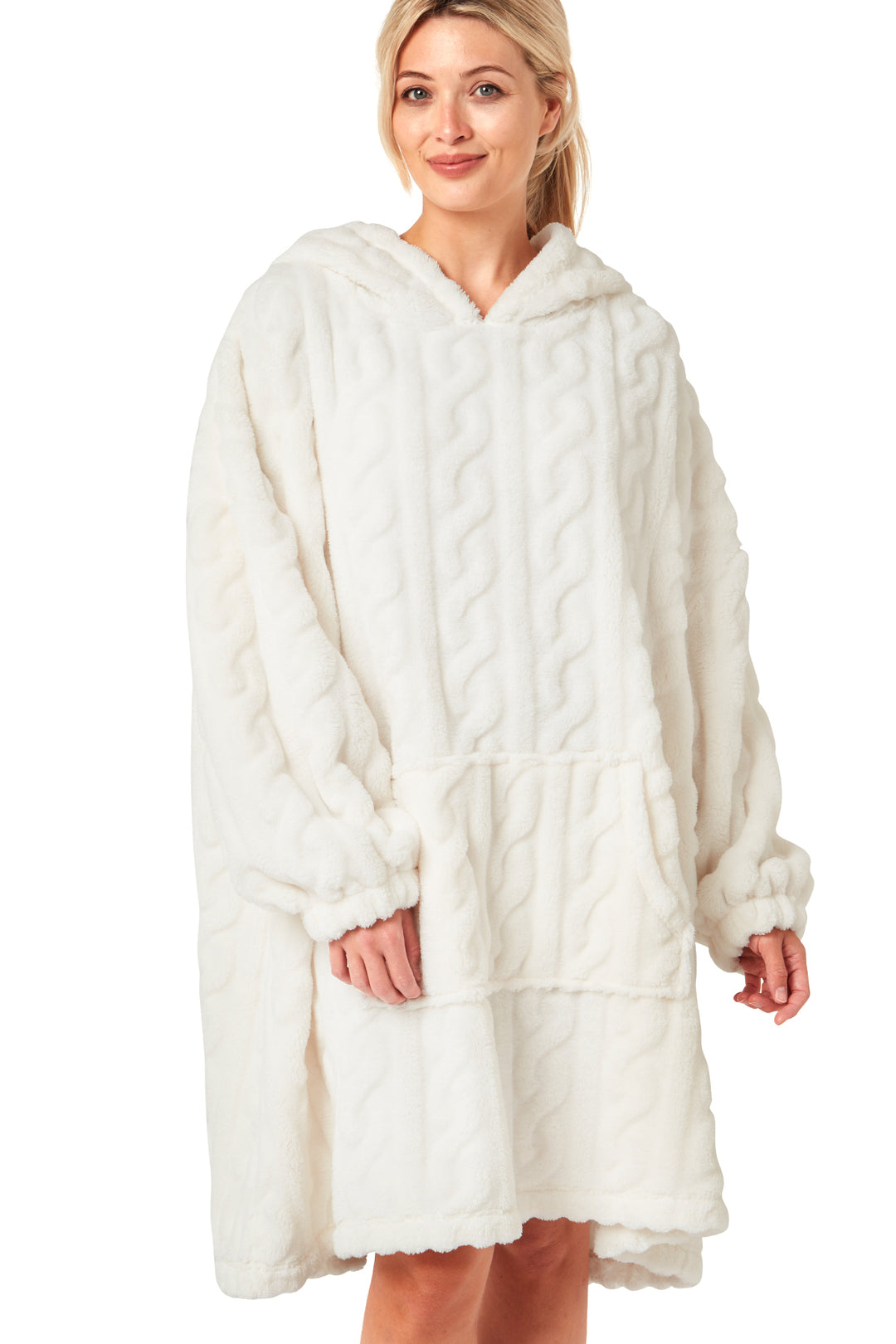 Ultra Soft Marshmallow Hooded Lounger | Heather Black