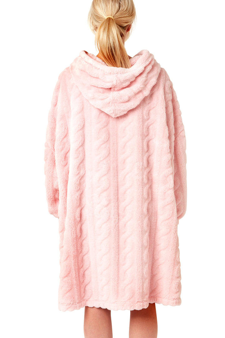Cuddle-soft Cable Knit Fleece Lounger