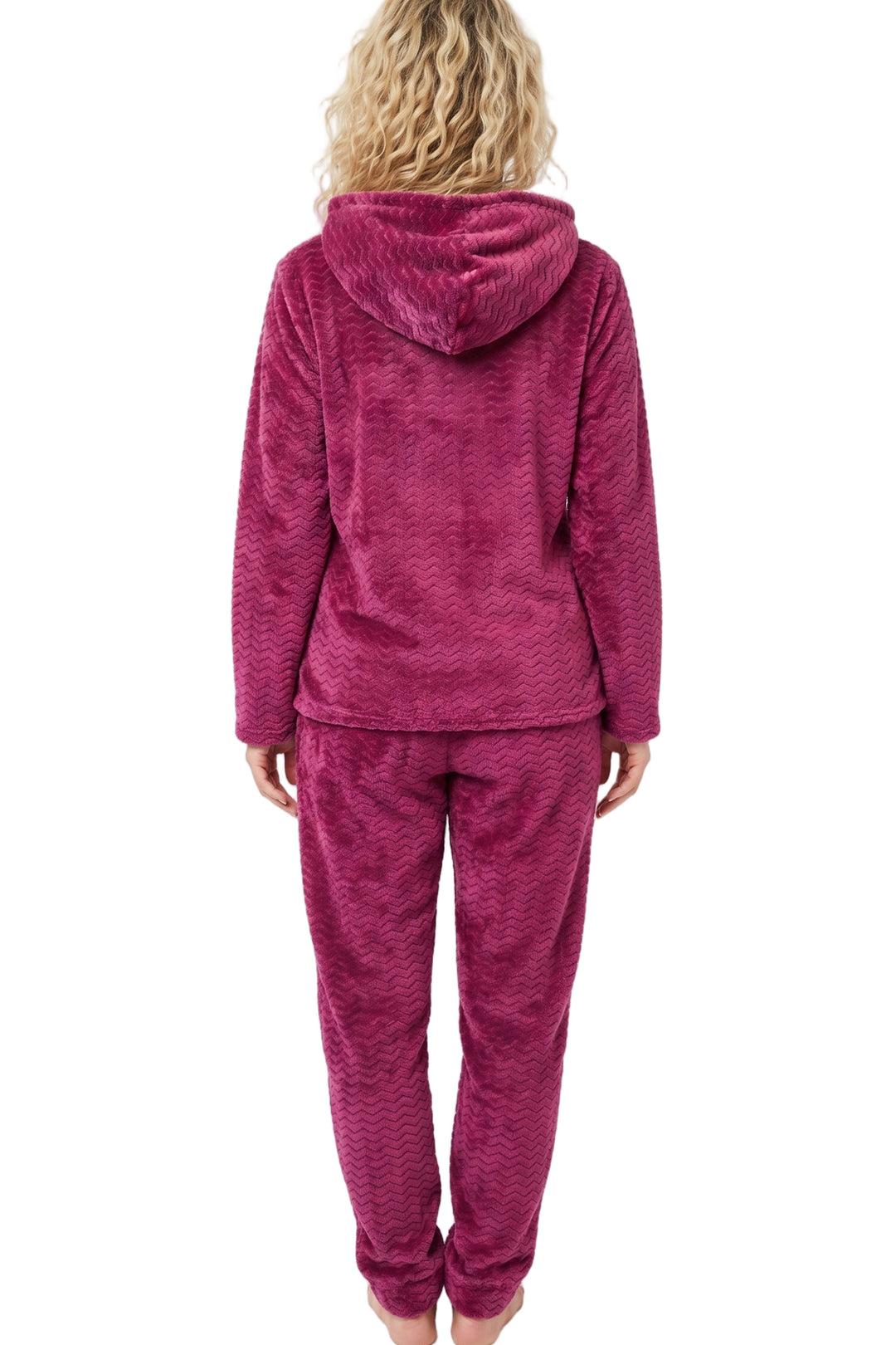 Zig Zag Fleece Hooded Loungewear Set