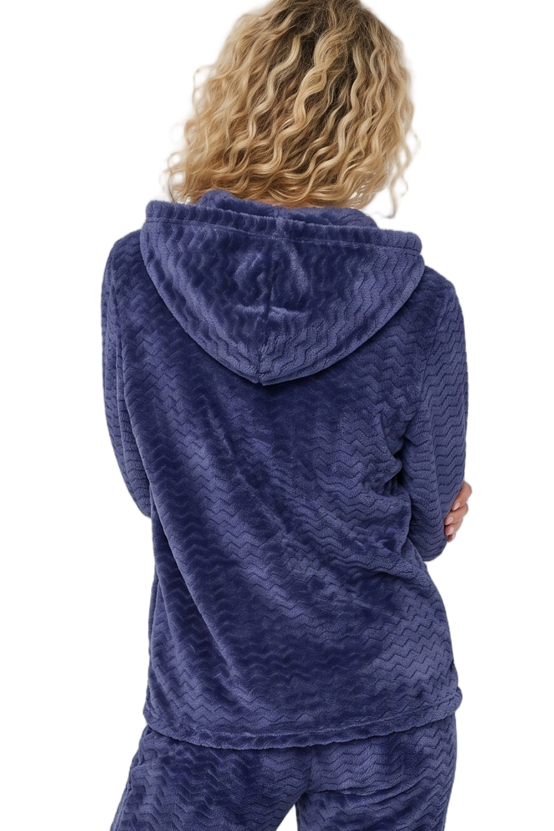 Zig Zag Fleece Hooded Loungewear Set