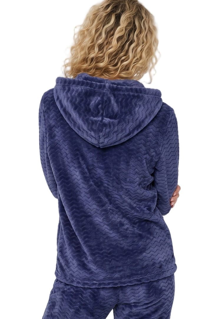 Zig Zag Fleece Hooded Loungewear Set