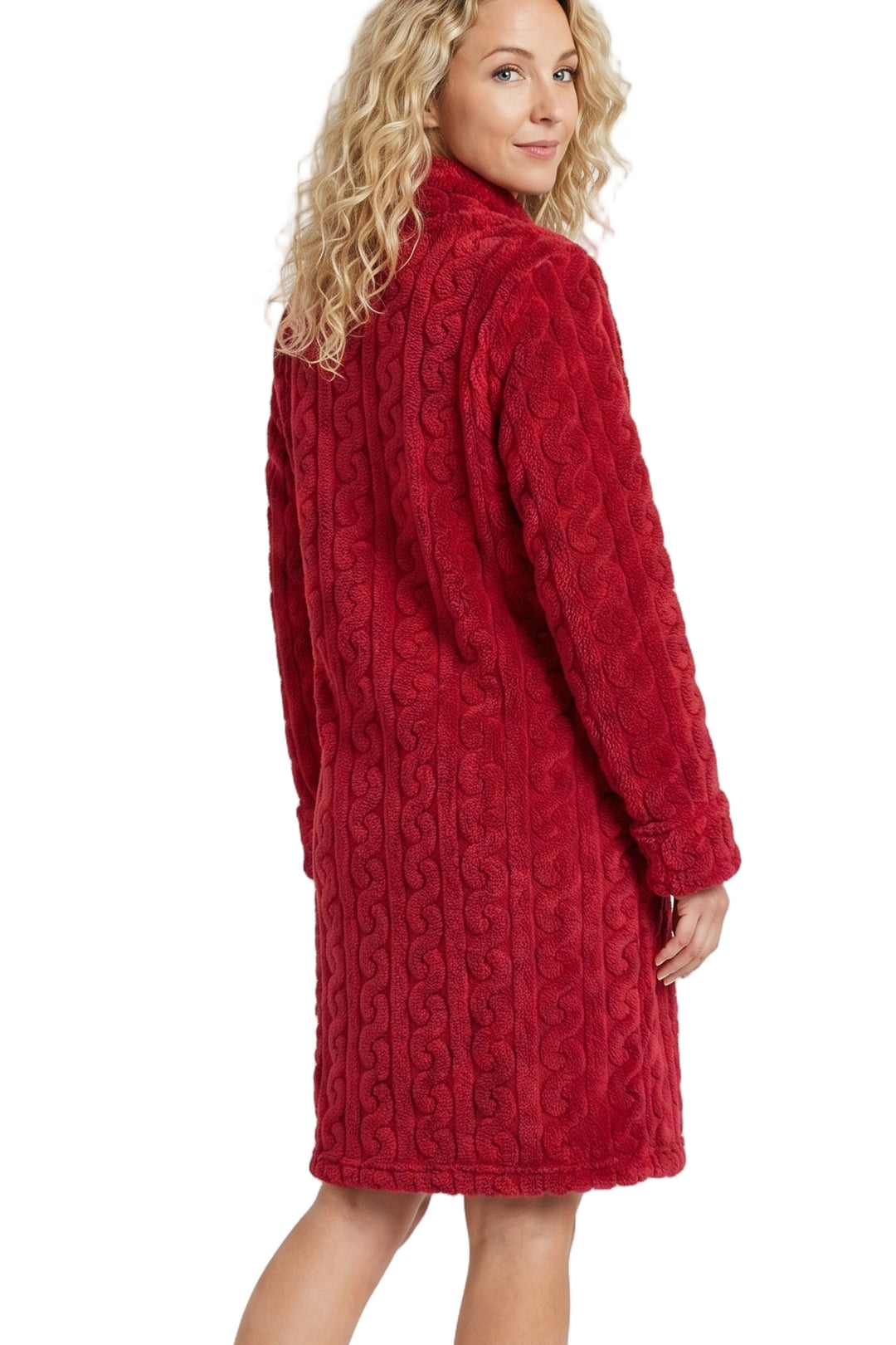 Cosy Cable Fleece Zipper Robe