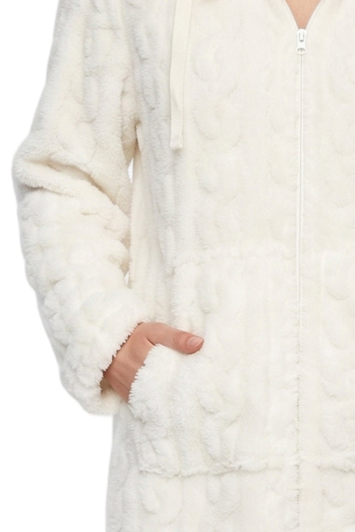 Cosy Cable Fleece Zipper Robe