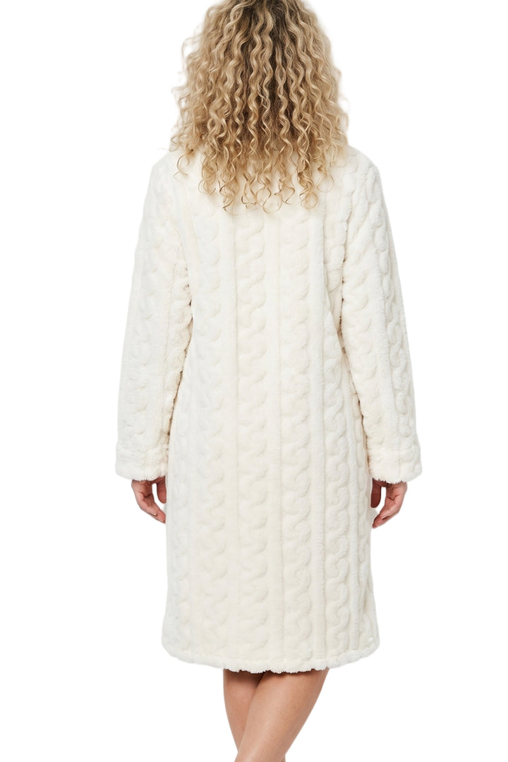 Cosy Cable Fleece Zipper Robe