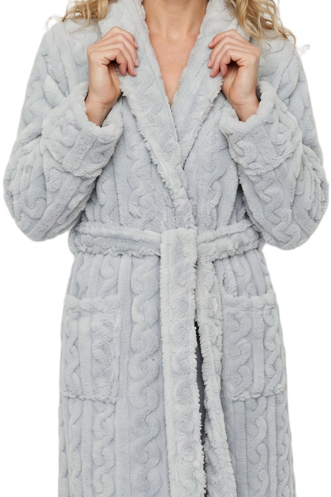 Cosy Cable Knit Fleece Robe