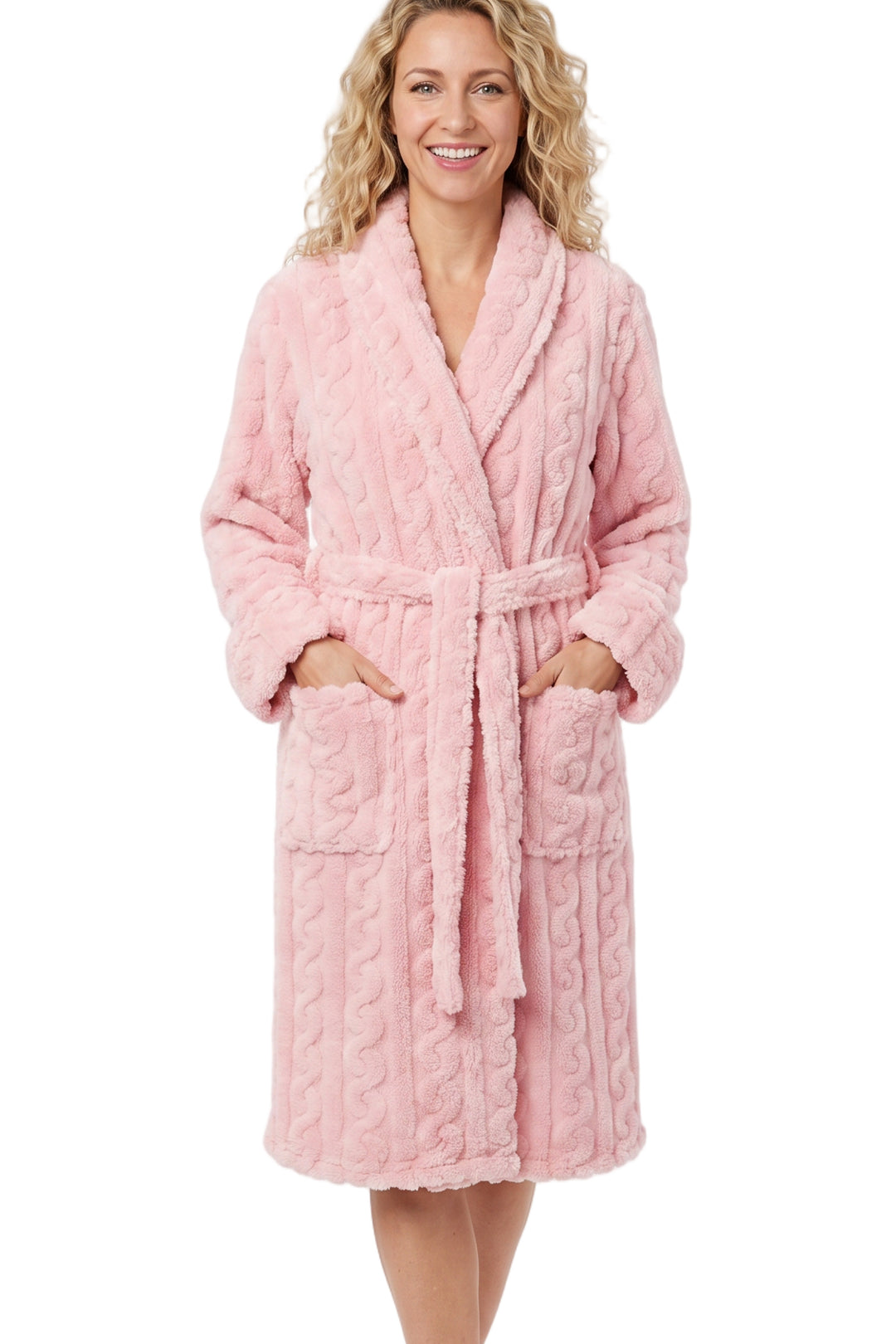 Cosy Cable Knit Fleece Robe