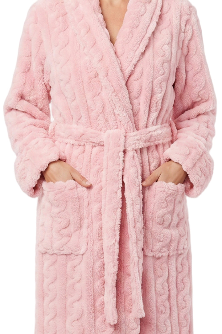 Cosy Cable Knit Fleece Robe