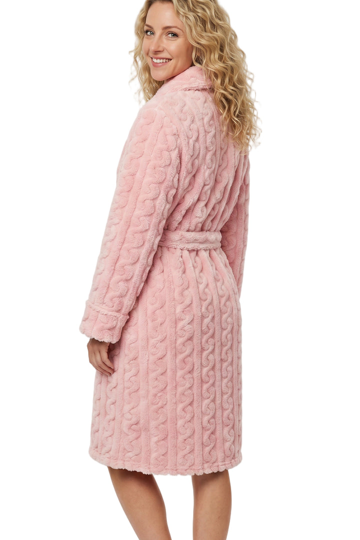 Cosy Cable Knit Fleece Robe