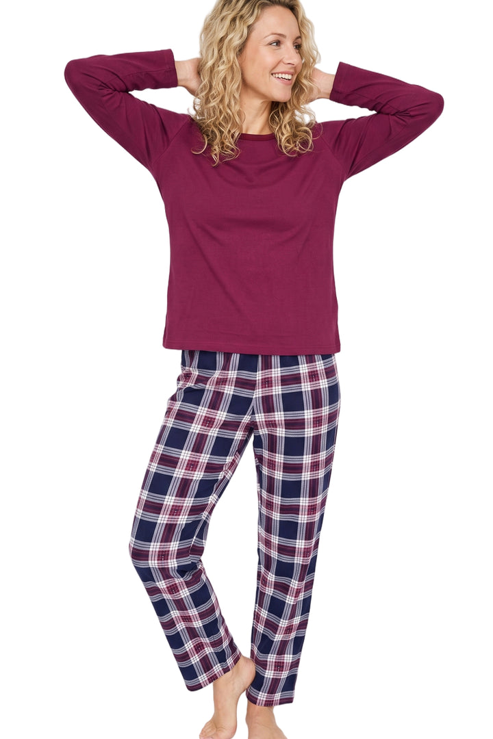 Easy Tartan Knit Cotton Pyjama Set
