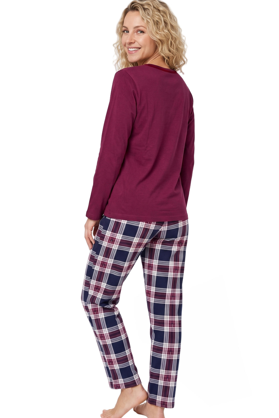 Easy Tartan Knit Cotton Pyjama Set
