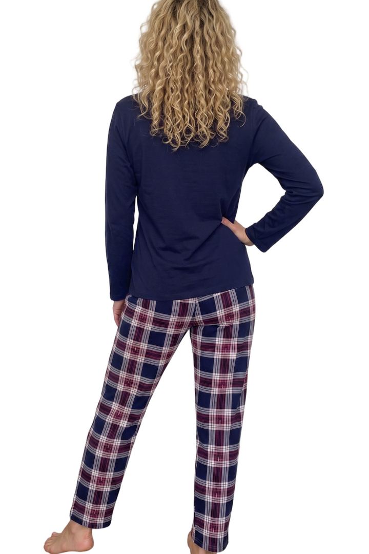 Easy Tartan Knit Cotton Pyjama Set