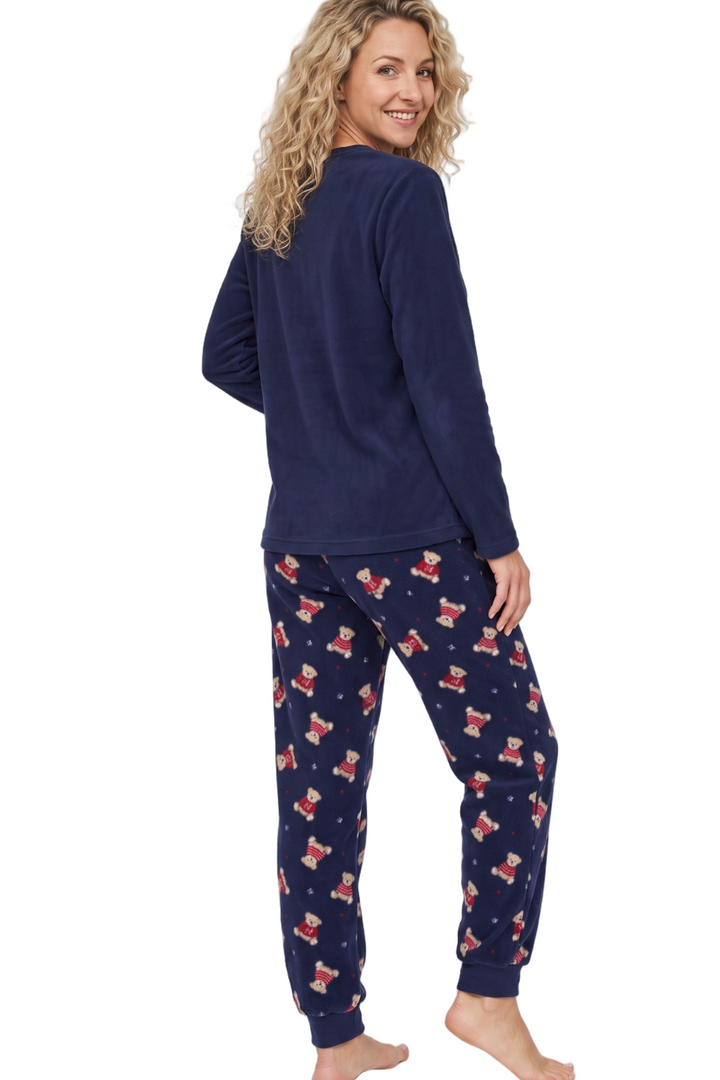Cute Ted Applique Fleece Jogger PJ Set