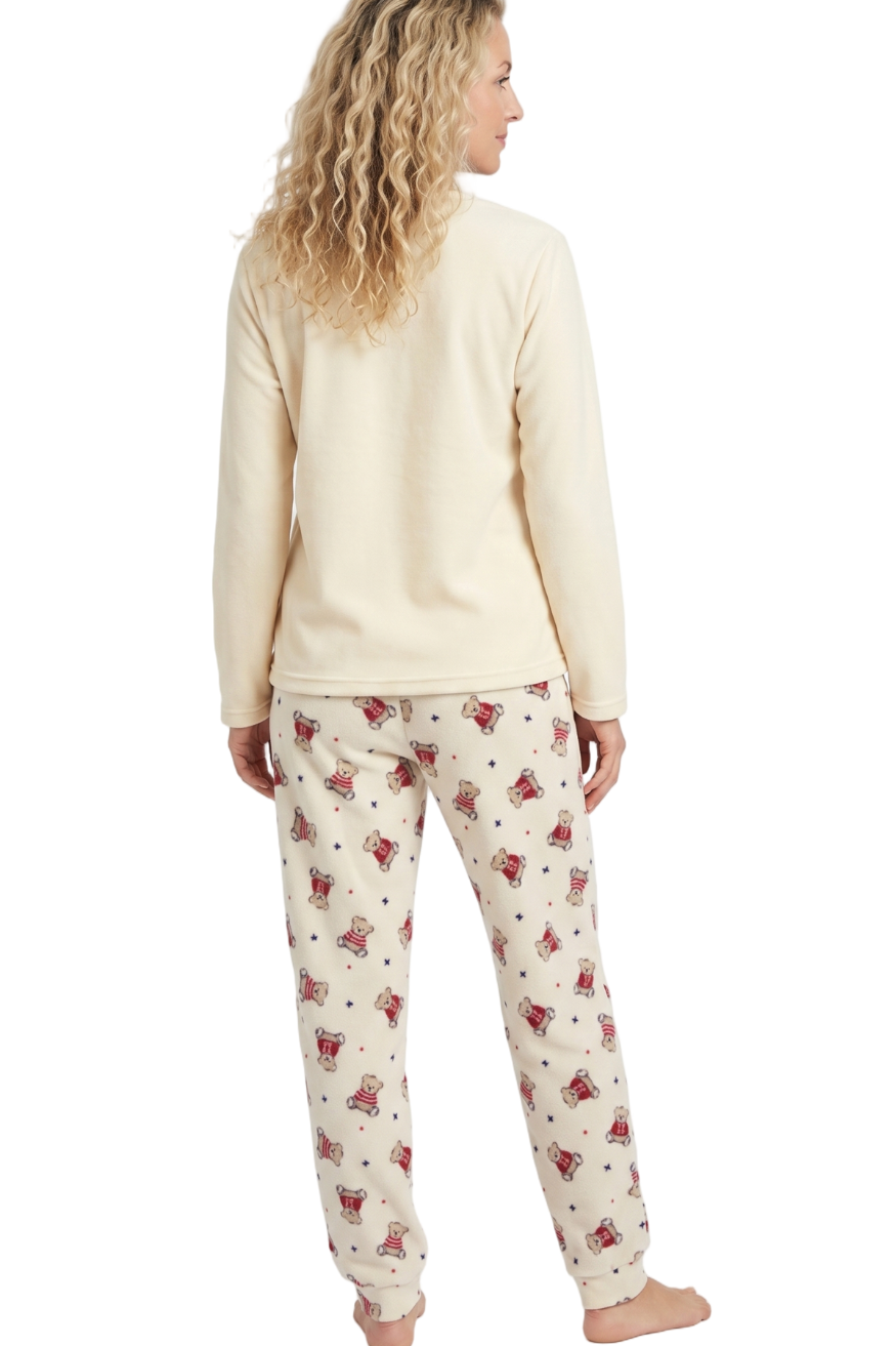 Cute Ted Applique Fleece Jogger PJ Set