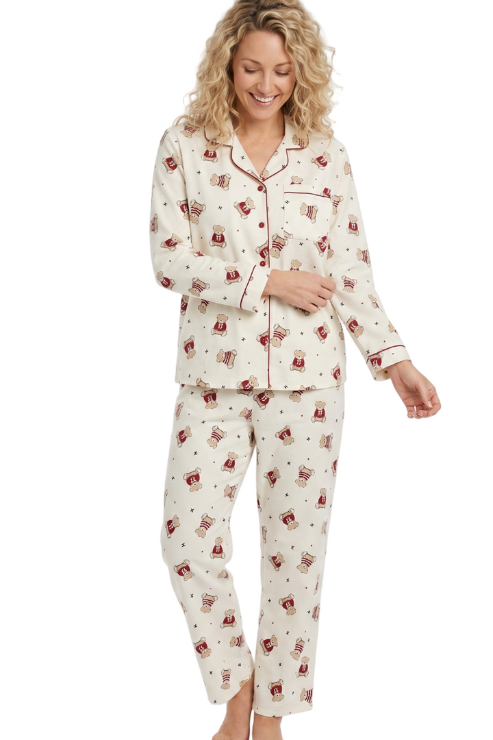Cute Ted Brushed Cotton Pyjama Set