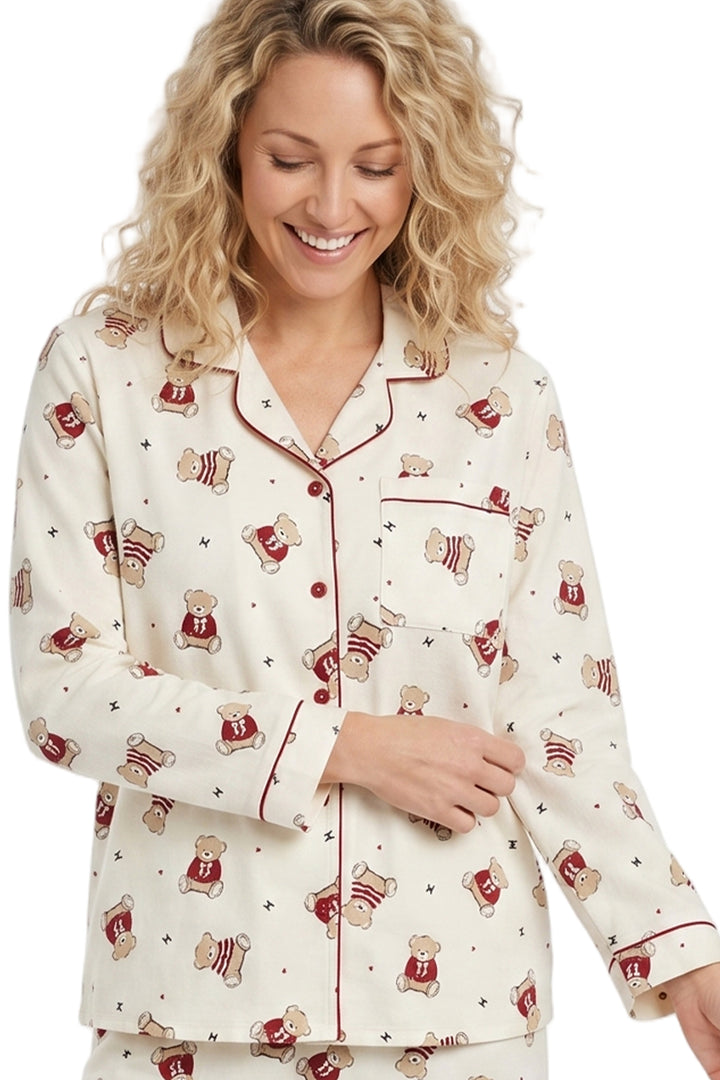 Cute Ted Brushed Cotton Pyjama Set