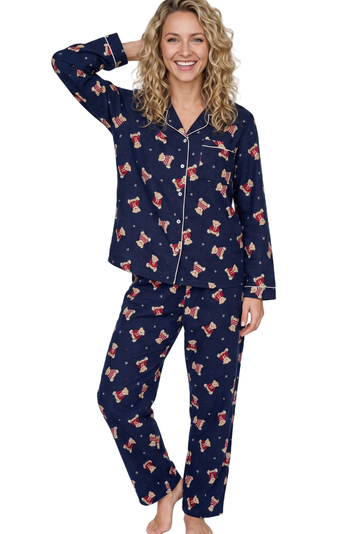 Cute Ted Brushed Cotton Pyjama Set