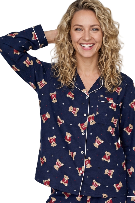 Cute Ted Brushed Cotton Pyjama Set