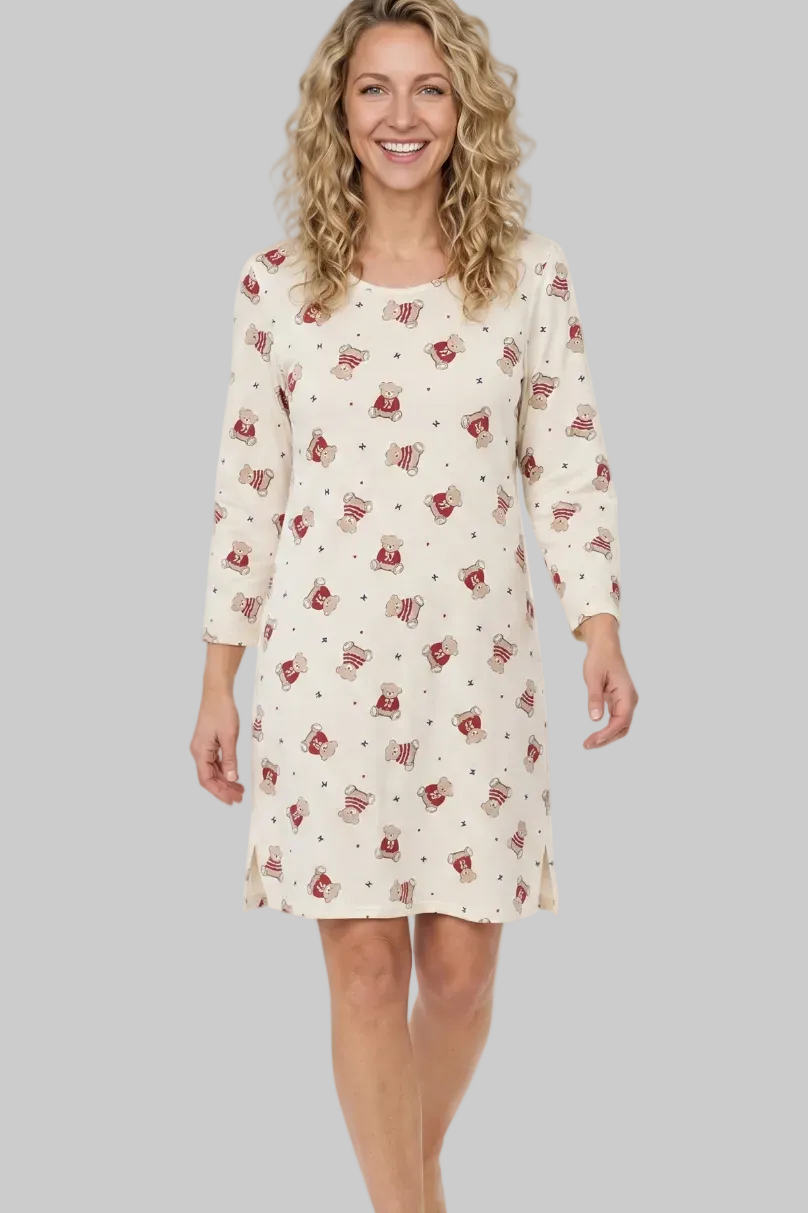 Cute Ted Pure Cotton Nightshirt