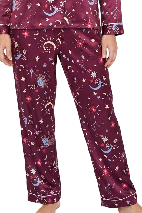 Starry Nights Print Satin Pyjama Set