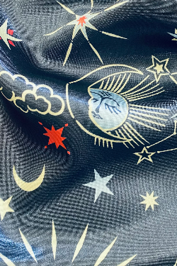 Starry Nights Print Satin Pyjama Set
