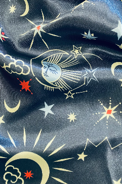 Starry Nights Print Satin Kimono