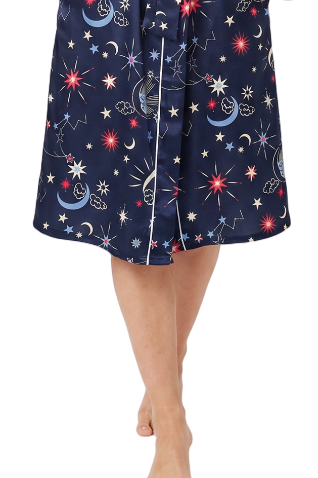 Starry Nights Print Satin Kimono
