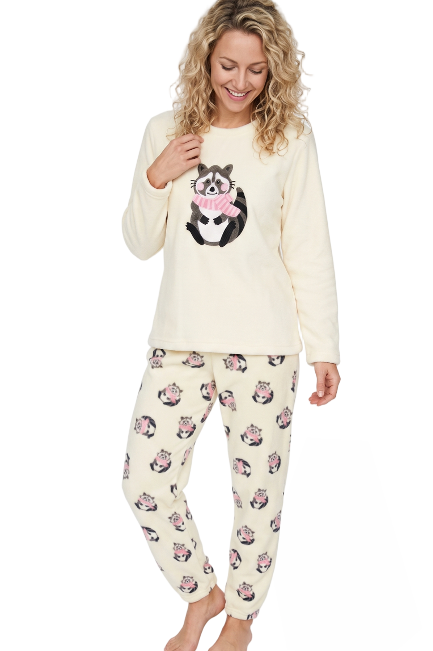 Dreamy Raccoon  Applique Fleece PJ Set
