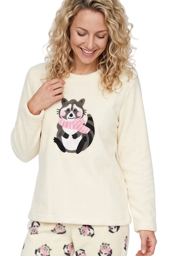 Dreamy Raccoon  Applique Fleece PJ Set