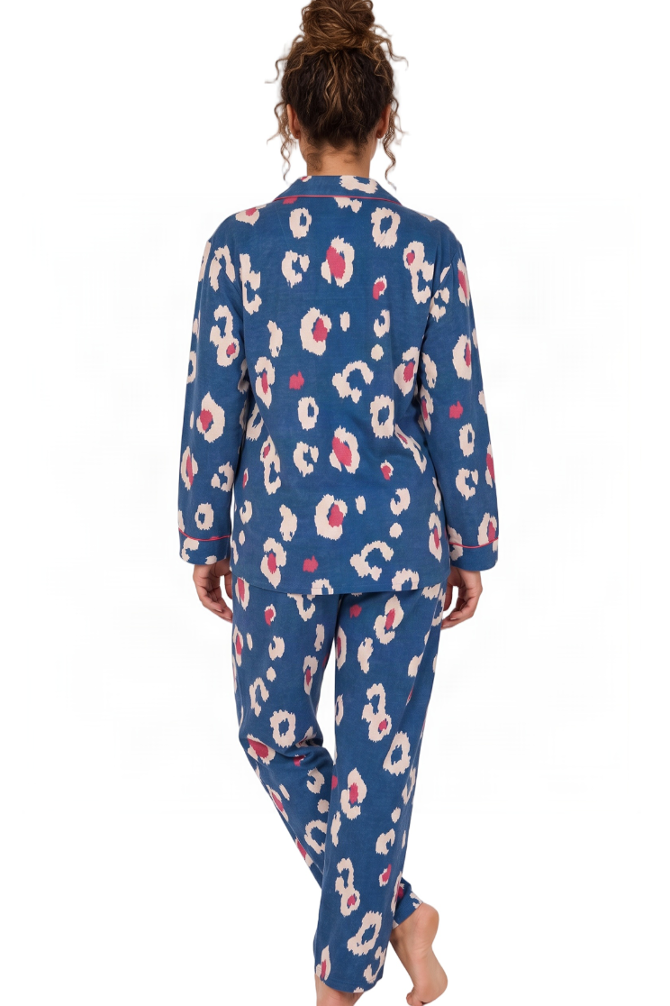 Kira Leopard Brushed Cotton Printed Pyjama Set