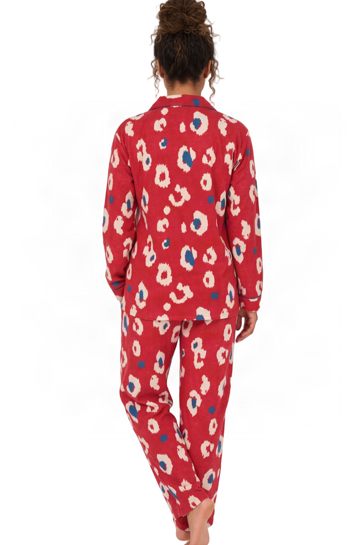Kira Leopard Brushed Cotton Printed Pyjama Set